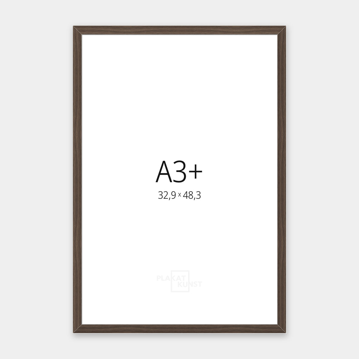 Røget eg træramme med smal 15 mm front i A3+ (32,9×48,3 cm)