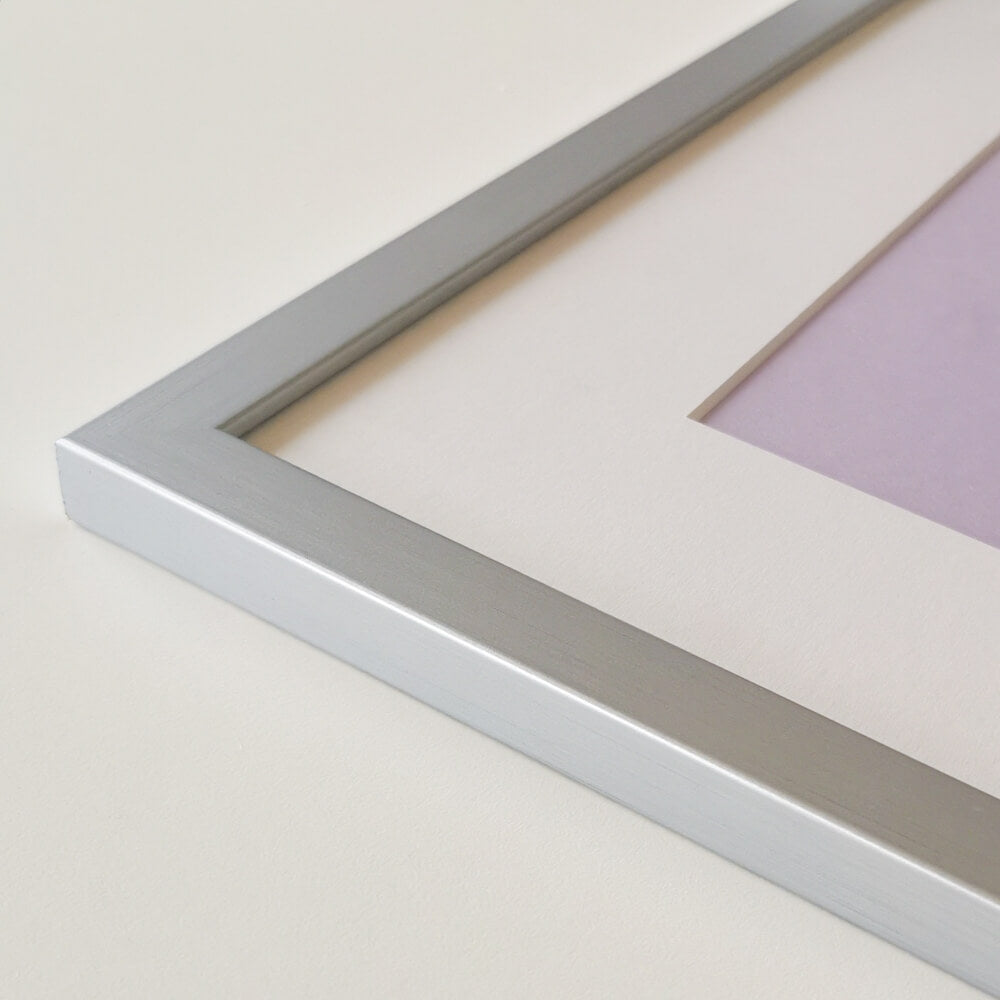 Silver wooden frame - Narrow (15 mm) - 40x50 cm