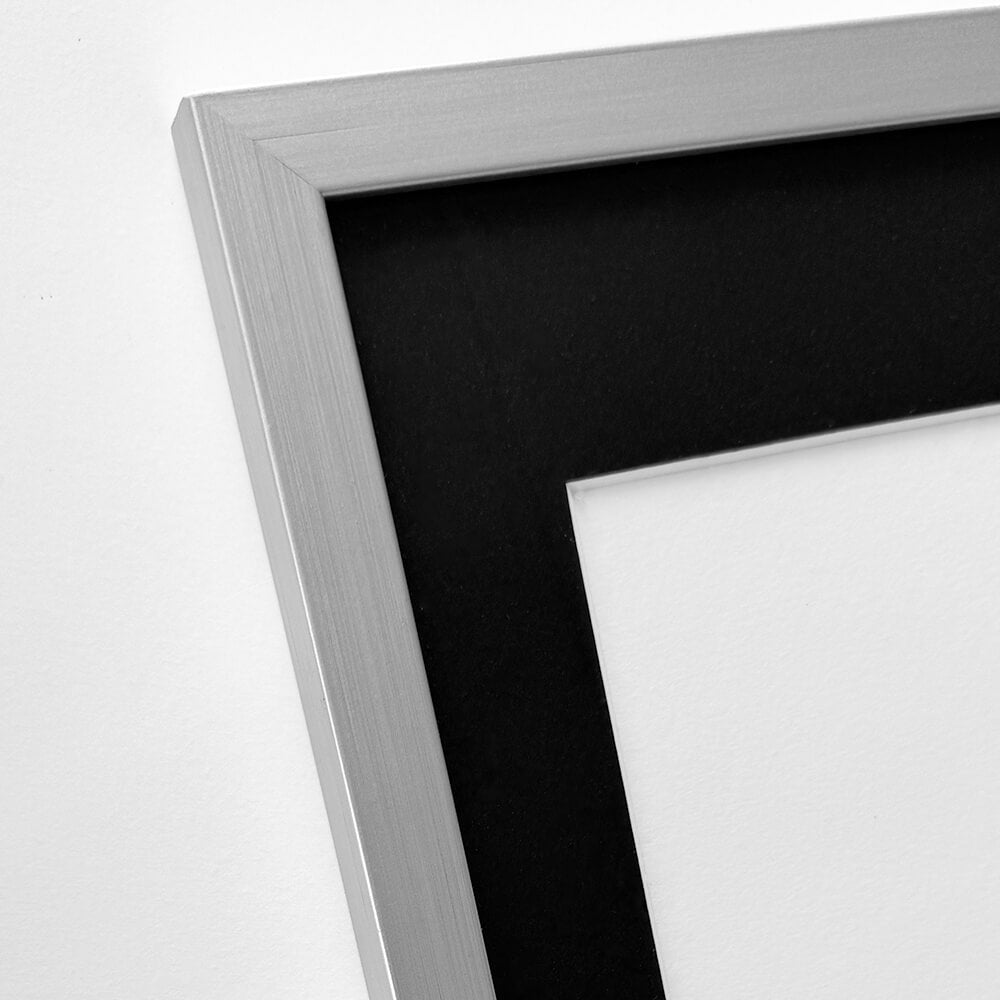 Silver wooden frame - Narrow (15 mm) - 40x50 cm