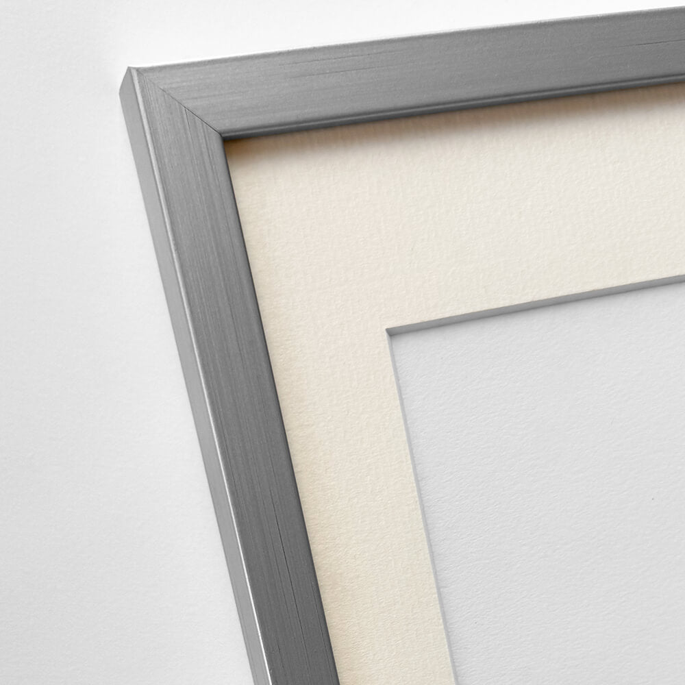 Silver wooden frame - Narrow (15 mm) - 40x50 cm