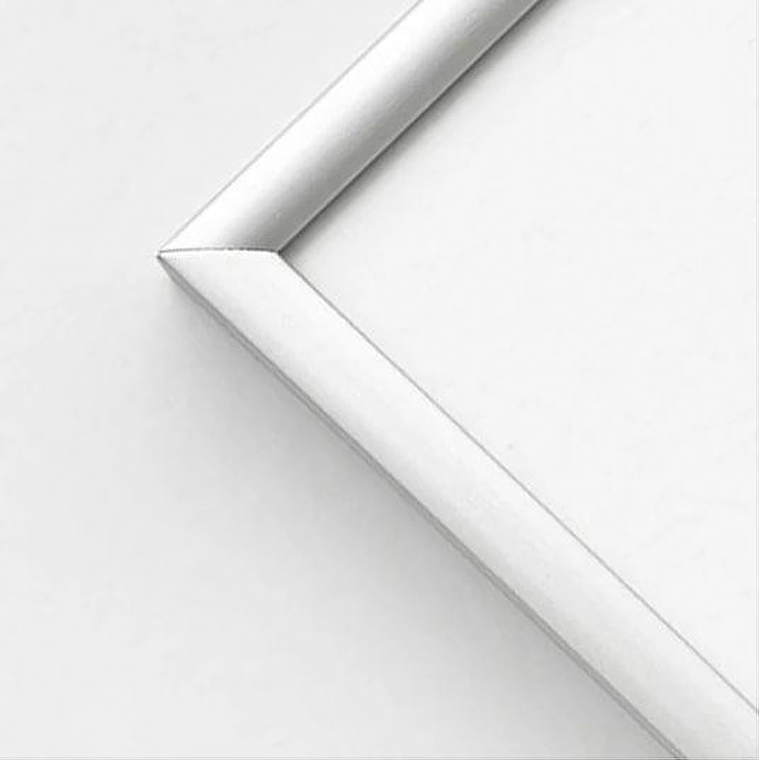 Matte silver premium aluminum frame - Narrow (6 mm) - Custom size