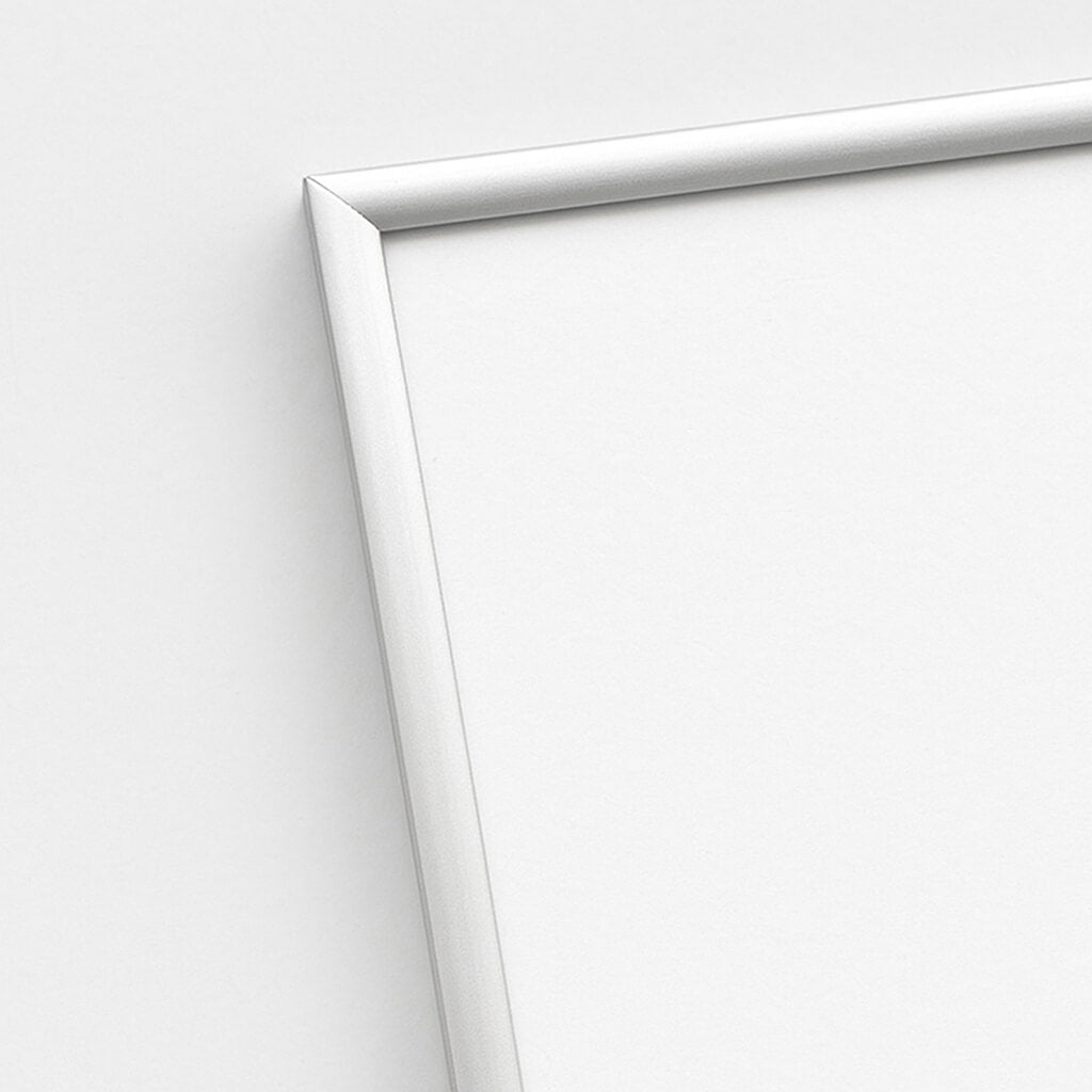 Matte silver premium aluminum frame - Narrow (6 mm) - Custom size