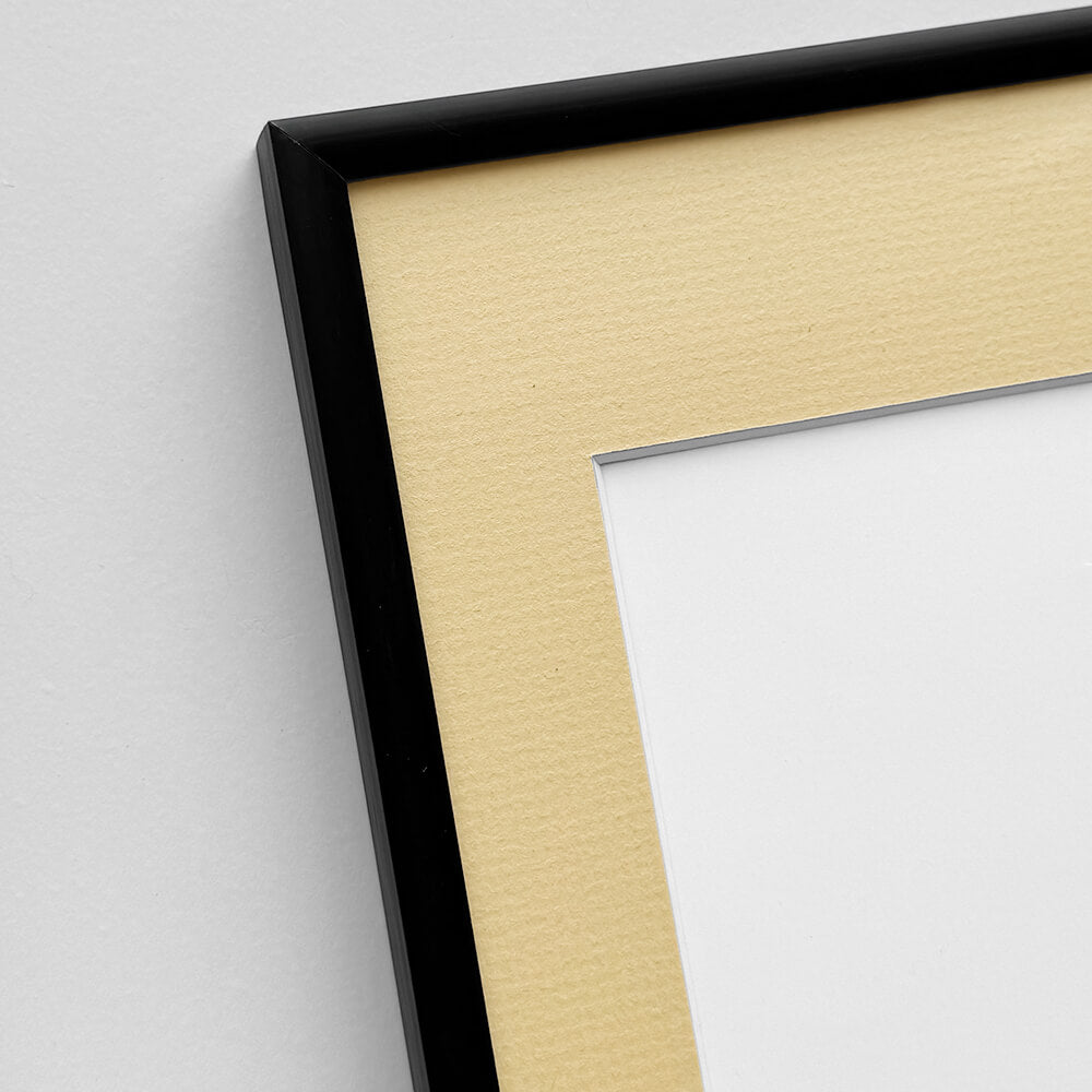 Black premium aluminum frame - Narrow (6 mm) - Custom Size