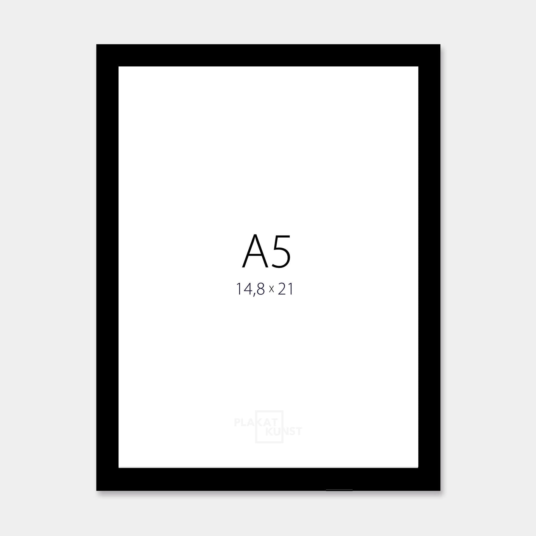 Black wooden frame - Narrow (10 mm) - A5 (15x21 cm)