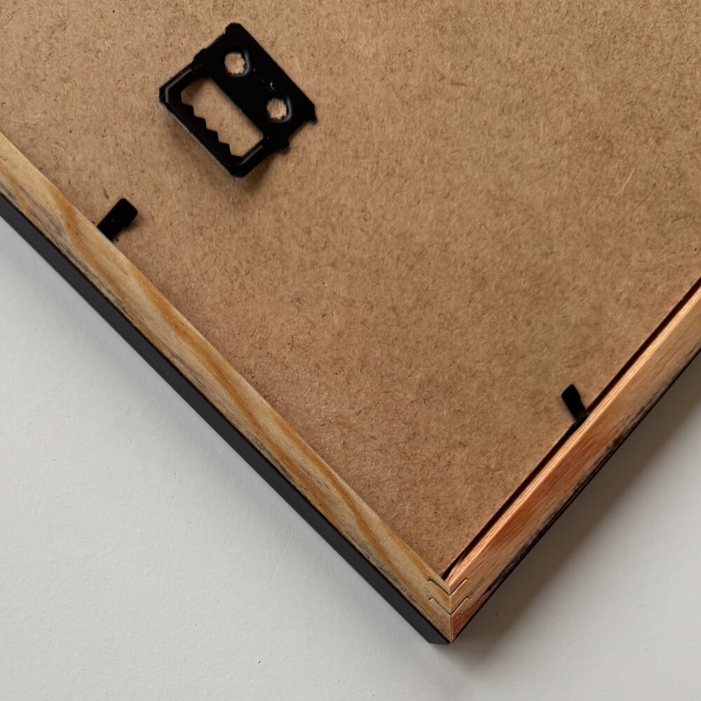 Black wooden frame - Narrow (15 mm) - A4 (21x29.7 cm)