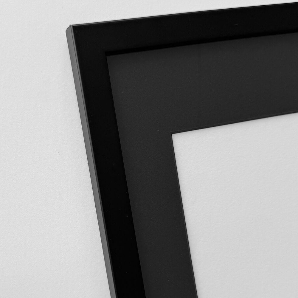 Black wooden frame - Narrow (15 mm) - A4 (21x29.7 cm)