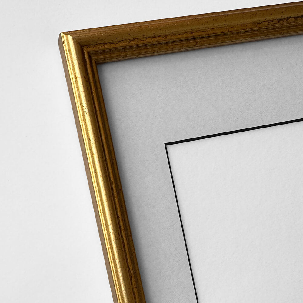 Vintage gold frame - Narrow (16 mm) - A4 (21x29.7cm)