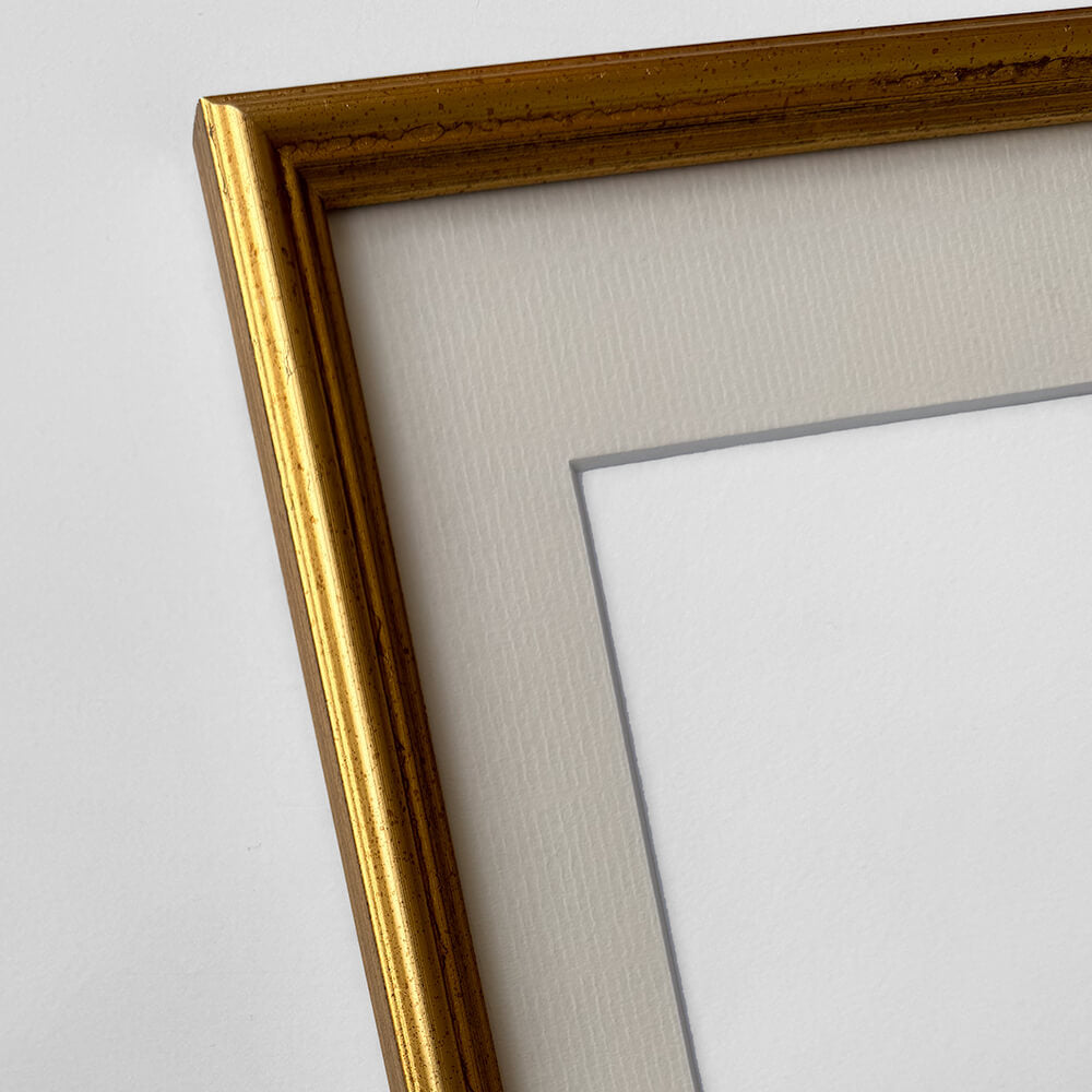 Vintage gold frame - Narrow (16 mm) - A4 (21x29.7cm)