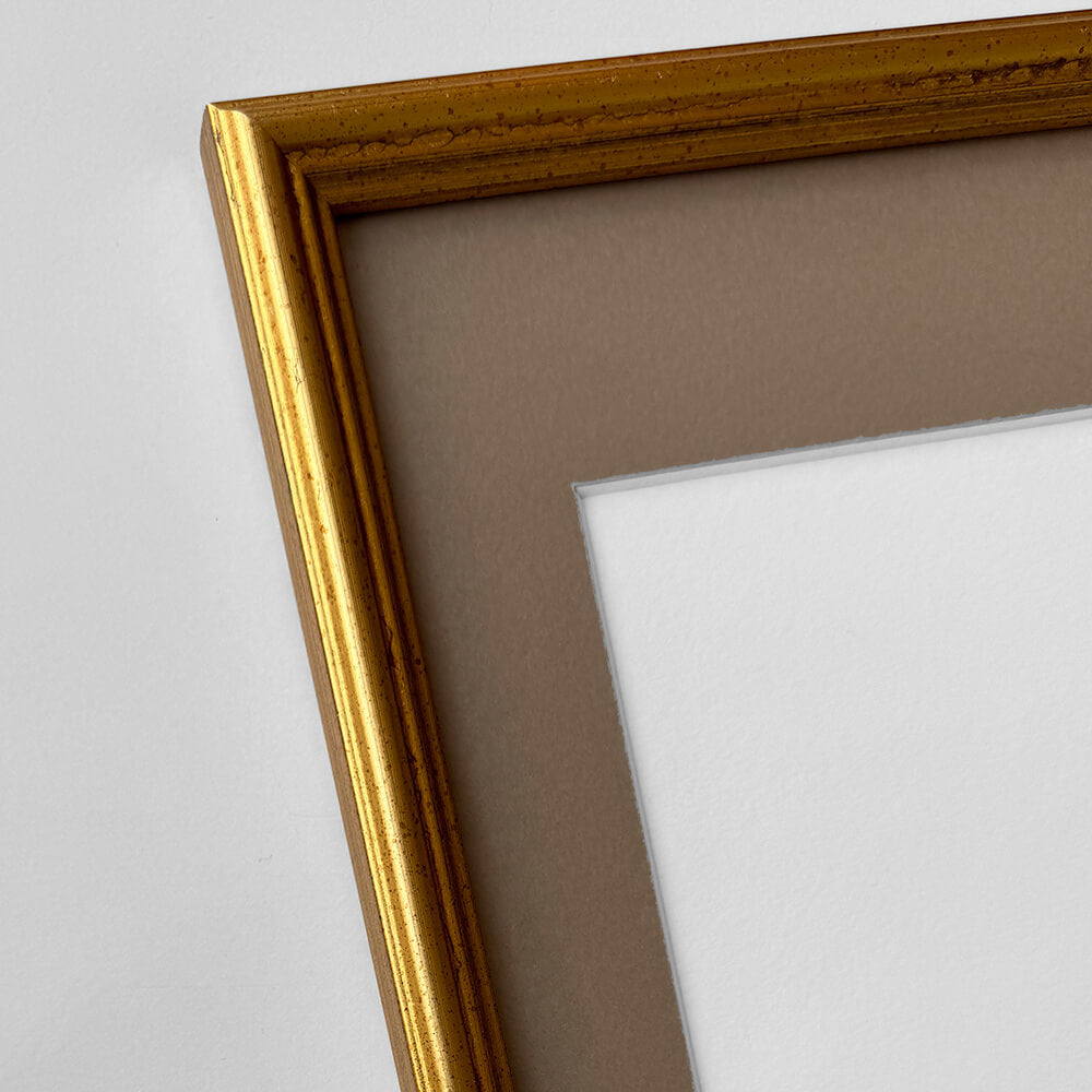 Vintage gold frame - Narrow (16 mm) - A4 (21x29.7cm)