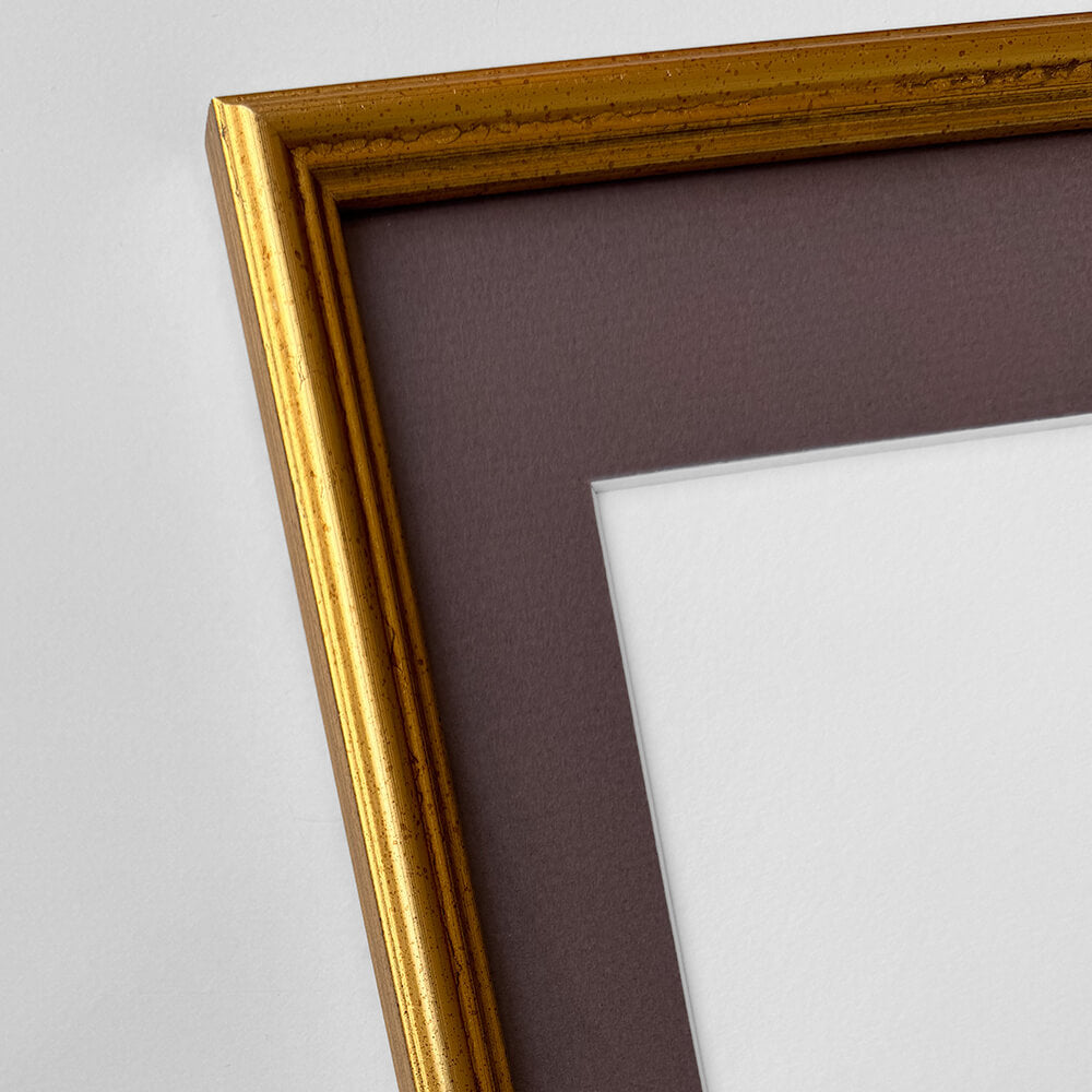 Vintage gold frame - Narrow (16 mm) - A4 (21x29.7cm)