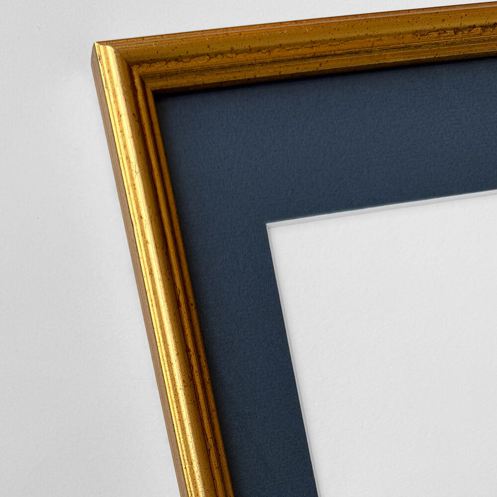 Vintage gold frame - Narrow (16 mm) - A4 (21x29.7cm)