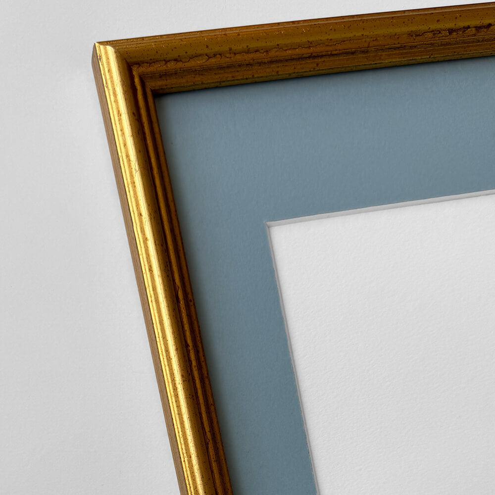 Vintage gold frame - Narrow (16 mm) - A4 (21x29.7cm)