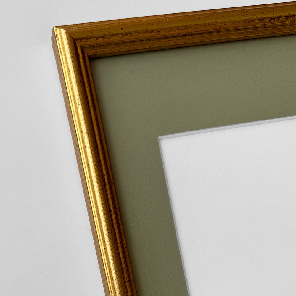 Vintage gold frame - Narrow (16 mm) - A4 (21x29.7cm)