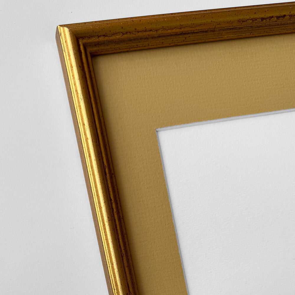 Vintage gold frame - Narrow (16 mm) - A4 (21x29.7cm)