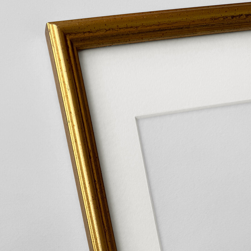 Vintage gold frame - Narrow (16 mm) - A4 (21x29.7cm)