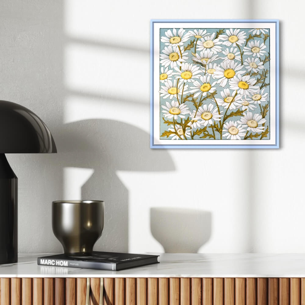 Light blue matte wooden frame - Narrow (15 mm) - 40×40 cm