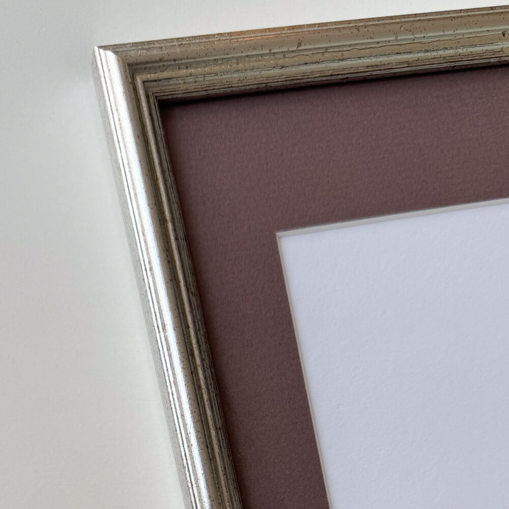 Vintage silver frame - Narrow (16 mm) - A2 (42x59.4cm)