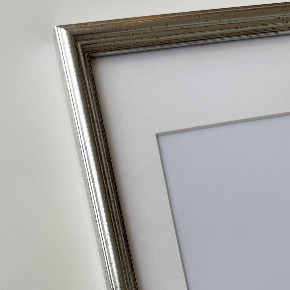 Vintage silver frame - Narrow (16 mm) - A4 (21x29.7 cm)