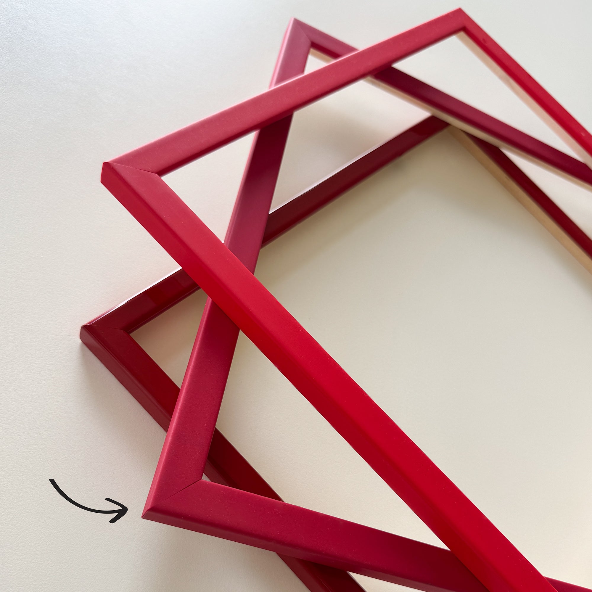 Dark red matte wooden frame - Narrow (15 mm)