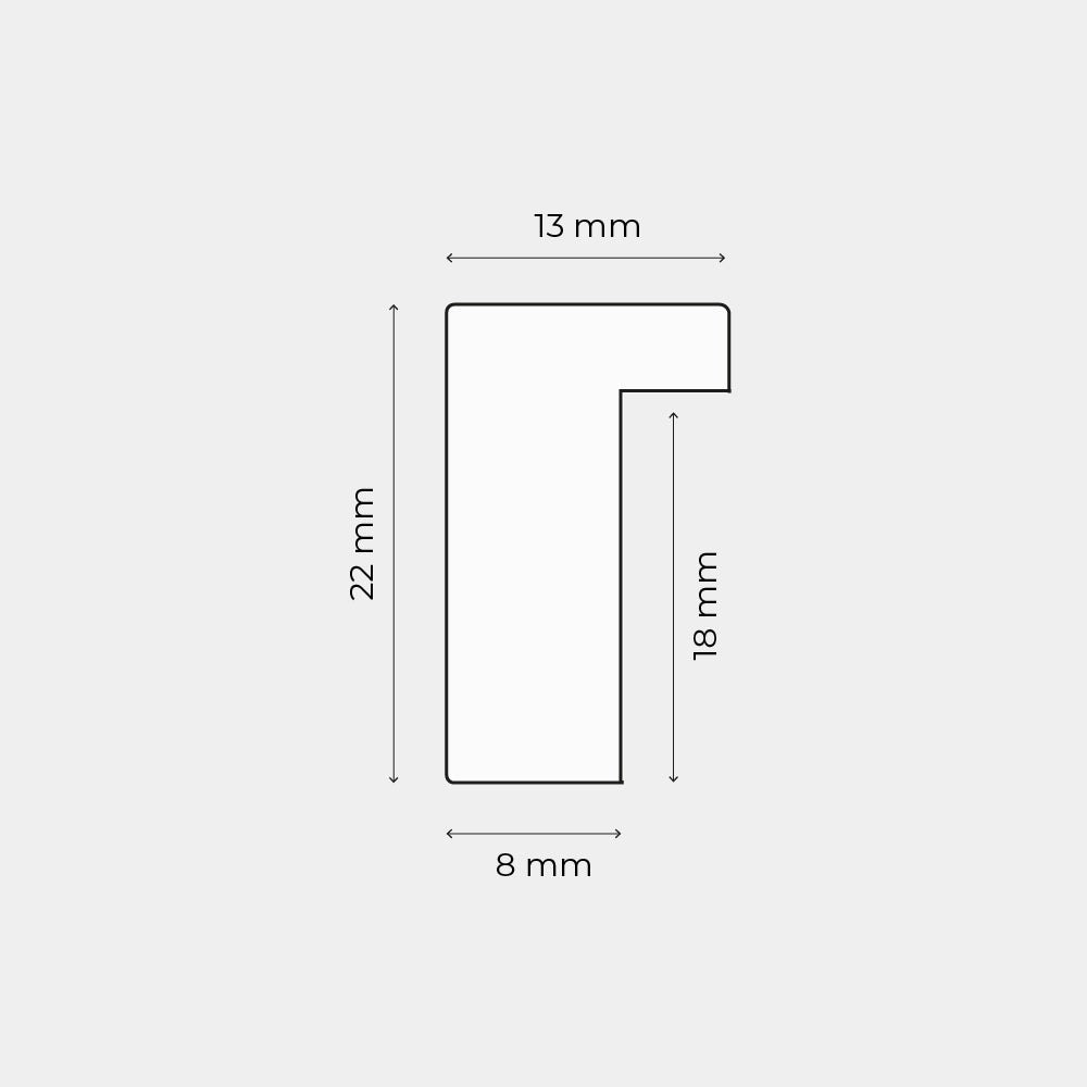 Solid oak frame - Narrow (13 mm) - Custom size