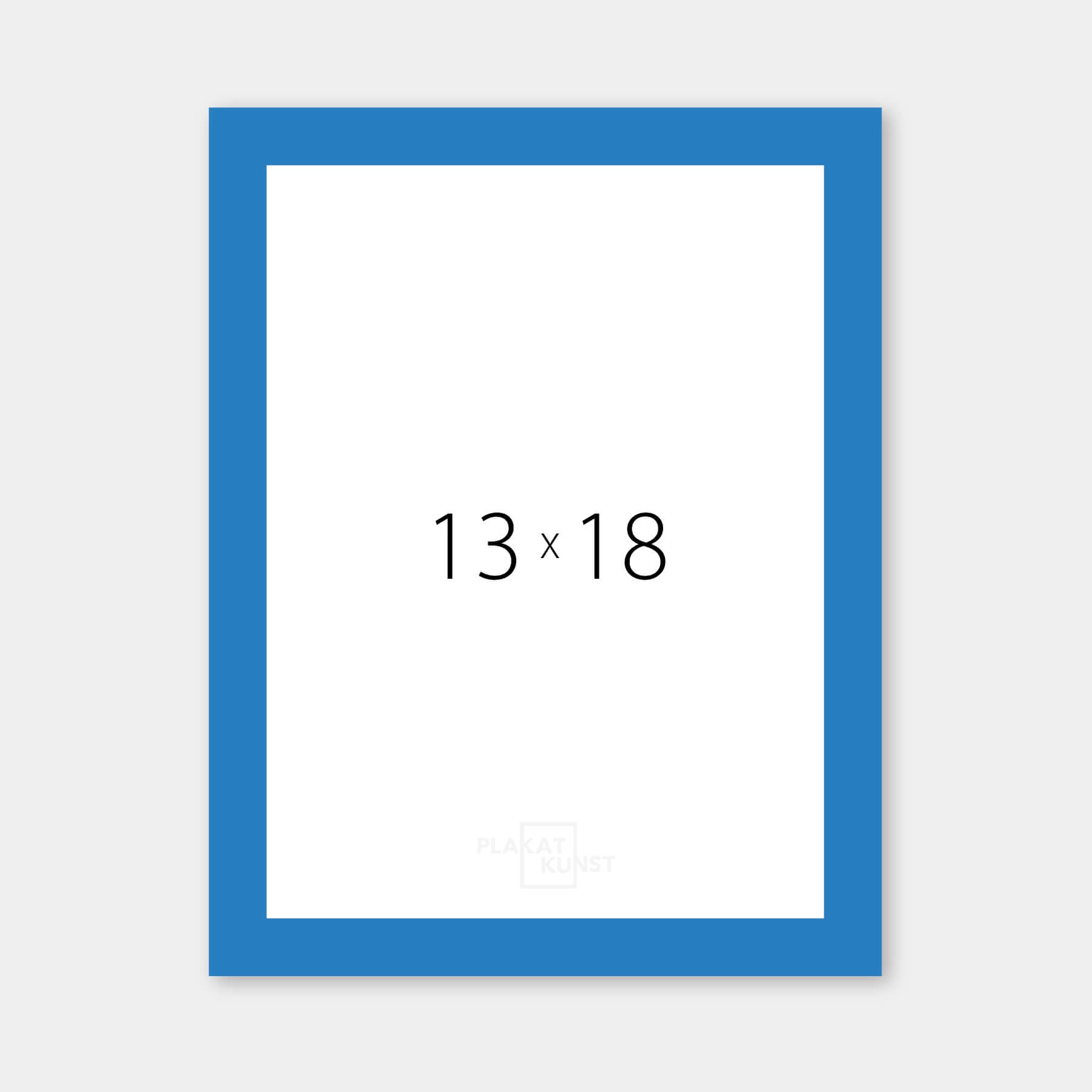 Blue glossy wooden frame - Narrow (13 mm) - 13x18 cm