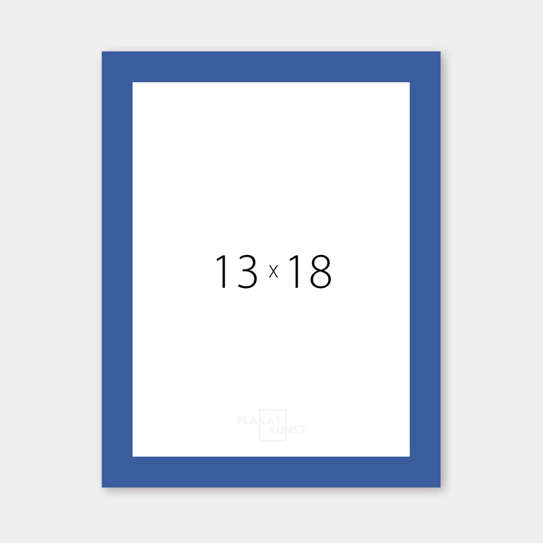 Blue matte wooden frame - Narrow (15 mm) - 13x18 cm