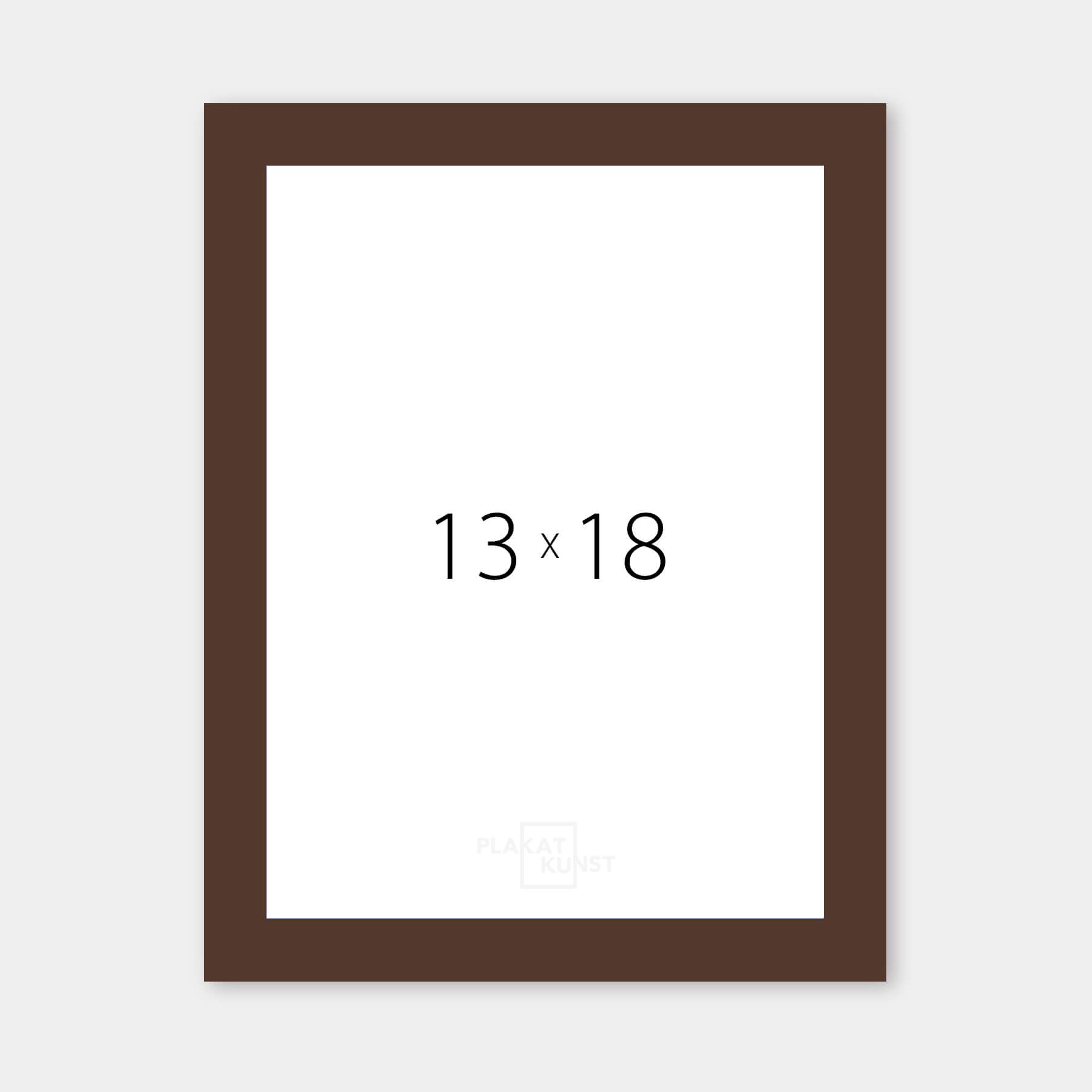 Brown matte wooden frame - Narrow (15 mm) - 13x18 cm