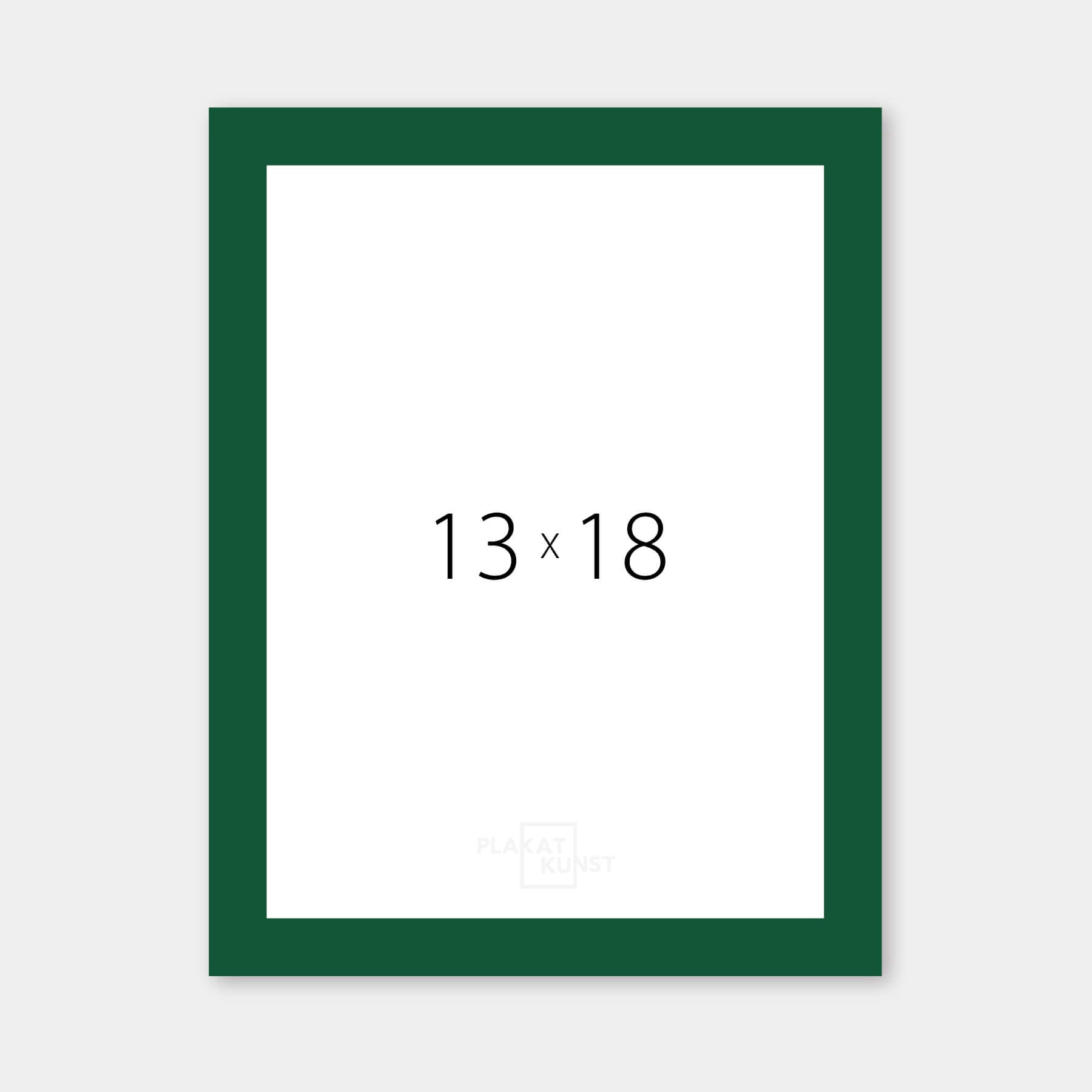 Green glossy wooden frame - Narrow (13 mm) - 13x18 cm