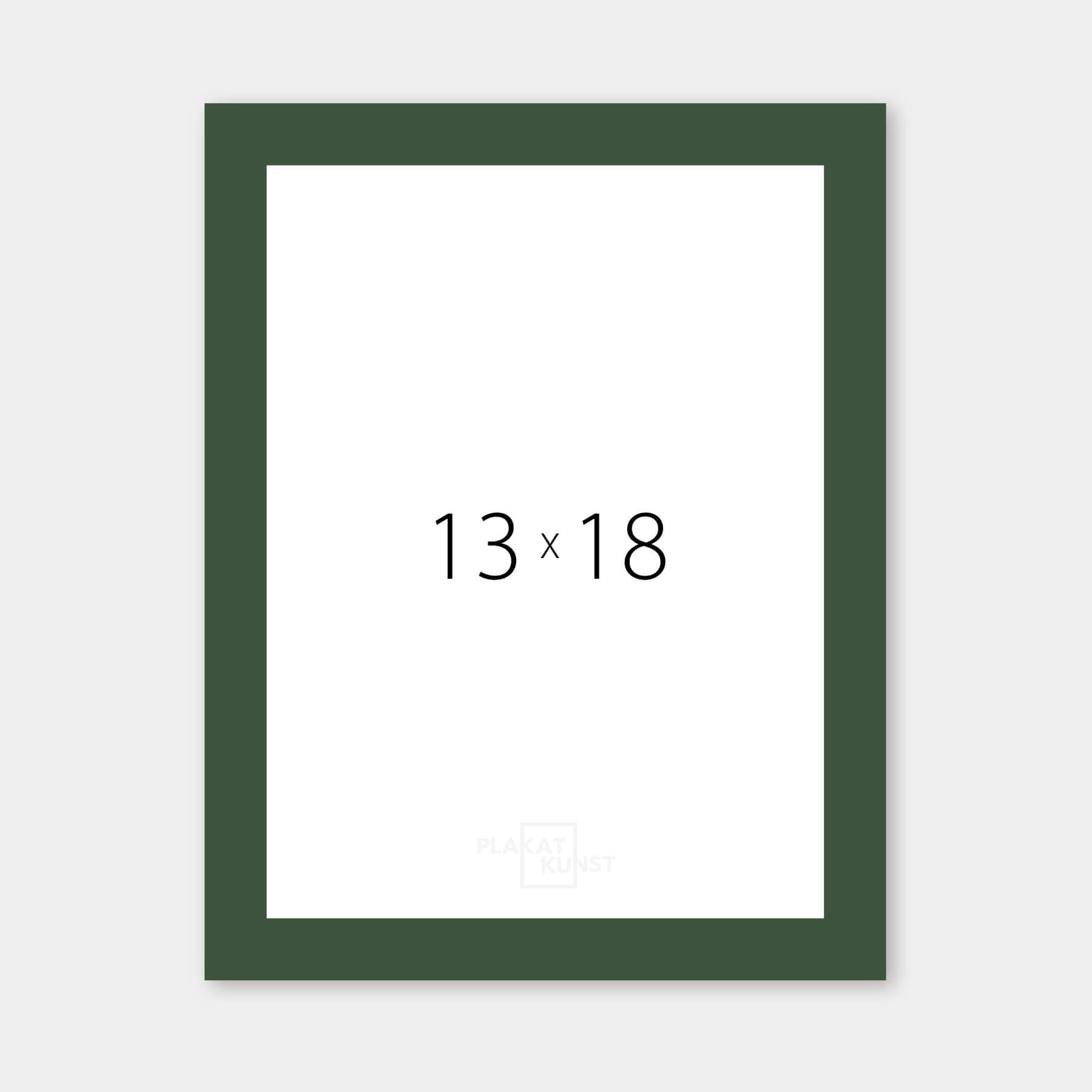 Dark green matte wooden frame - Narrow (15 mm) - 13x18 cm