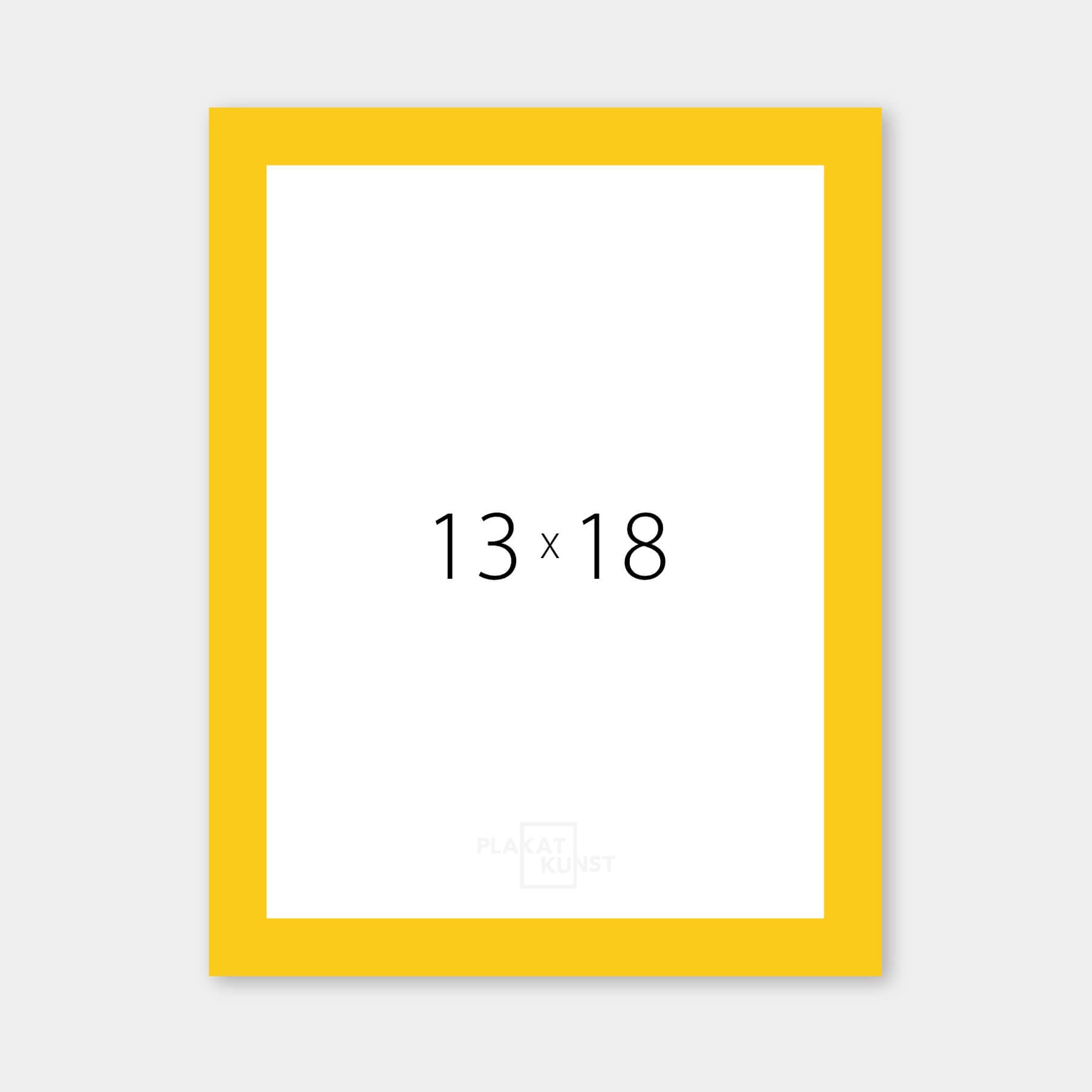Yellow glossy wooden frame - Narrow (13 mm) - 18x24 cm