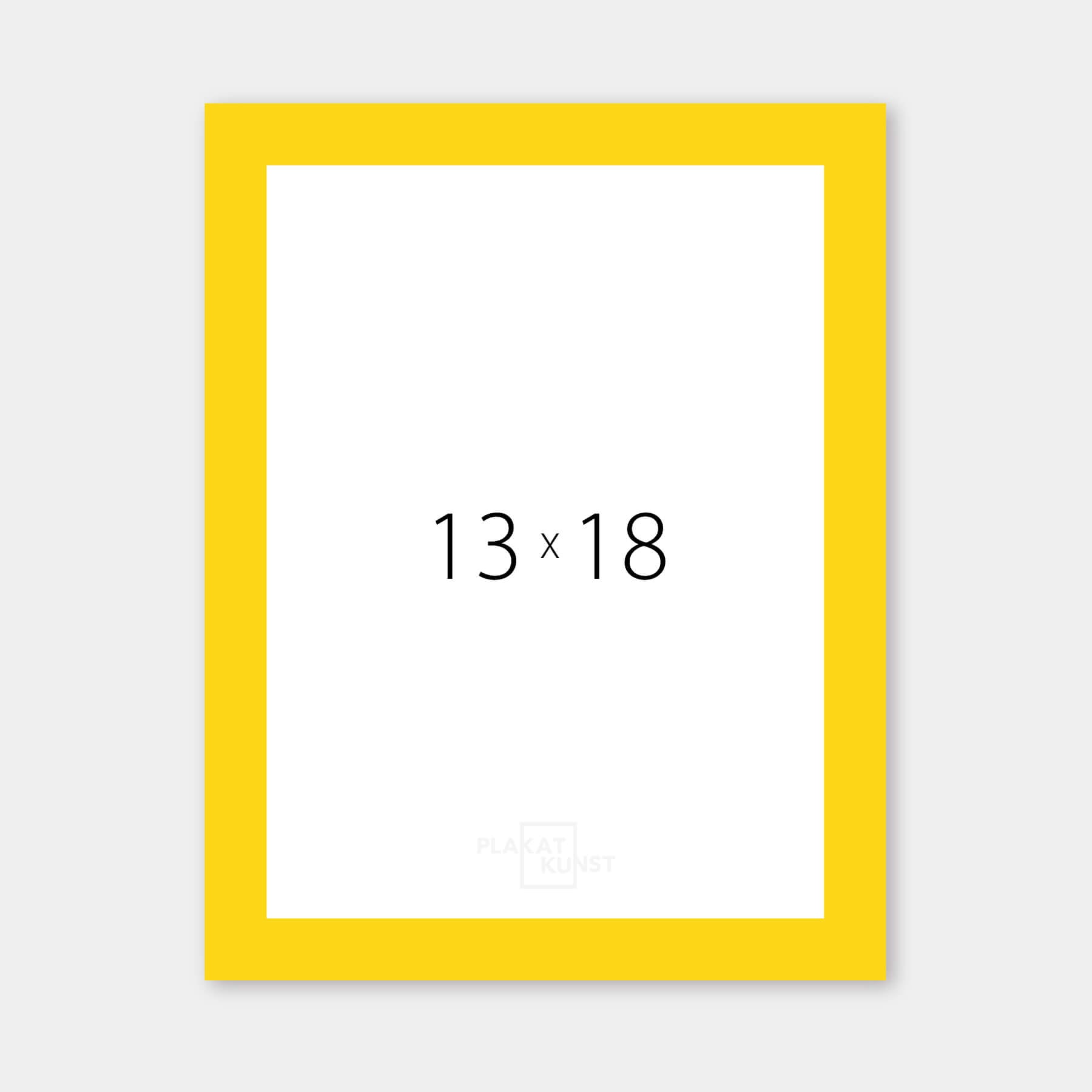 Yellow matte wooden frame - Narrow (15 mm) - 13x18 cm