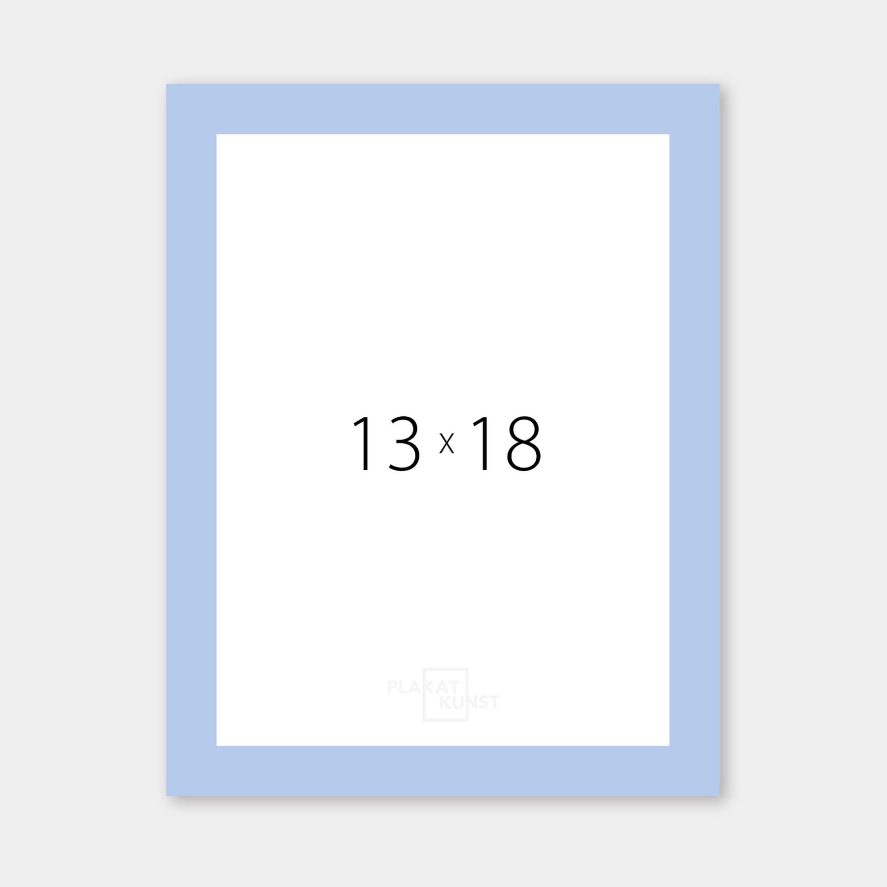 Light blue matte wooden frame - Narrow (15 mm) - 13x18 cm