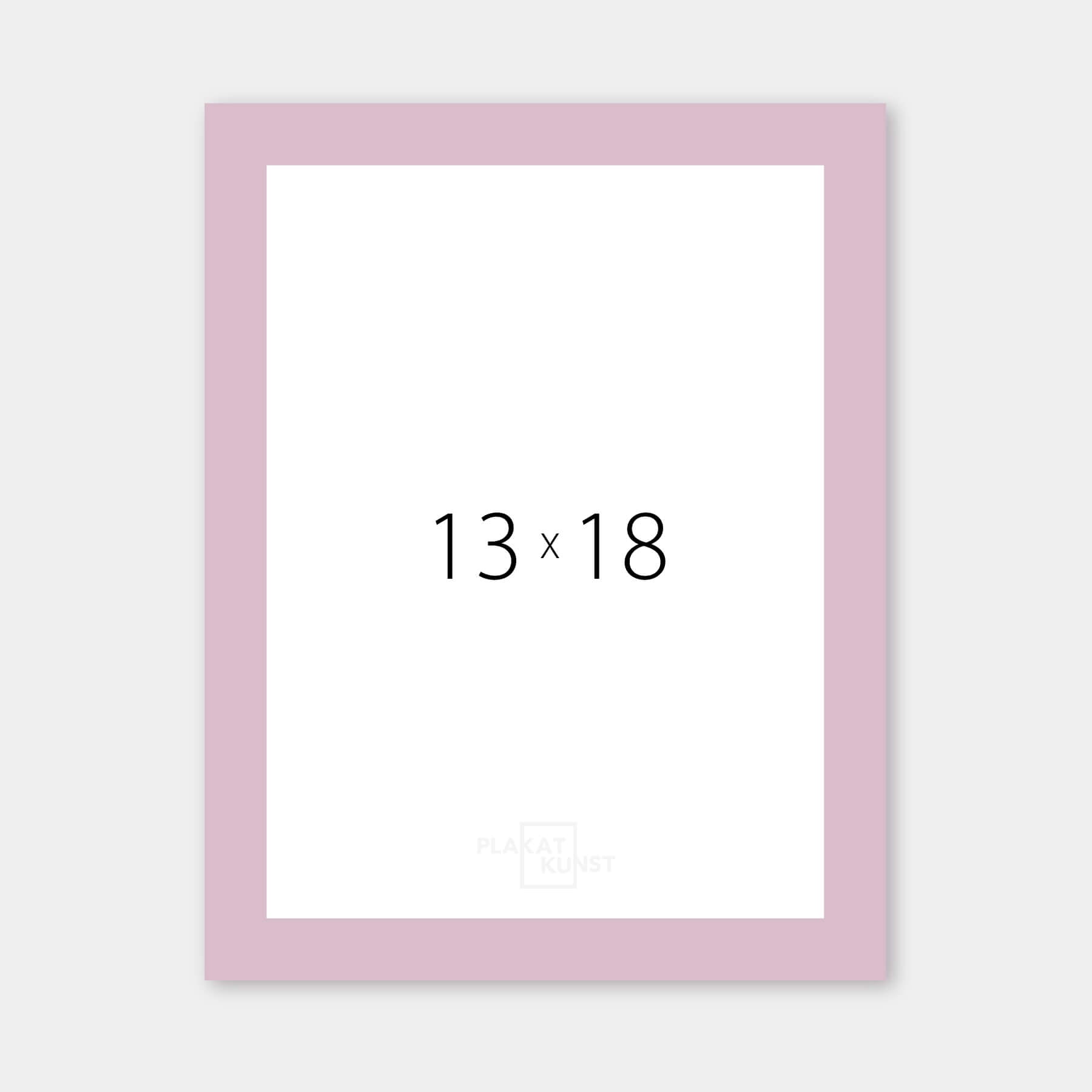 Pink matte wooden frame - Narrow (15 mm) - 18x24 cm