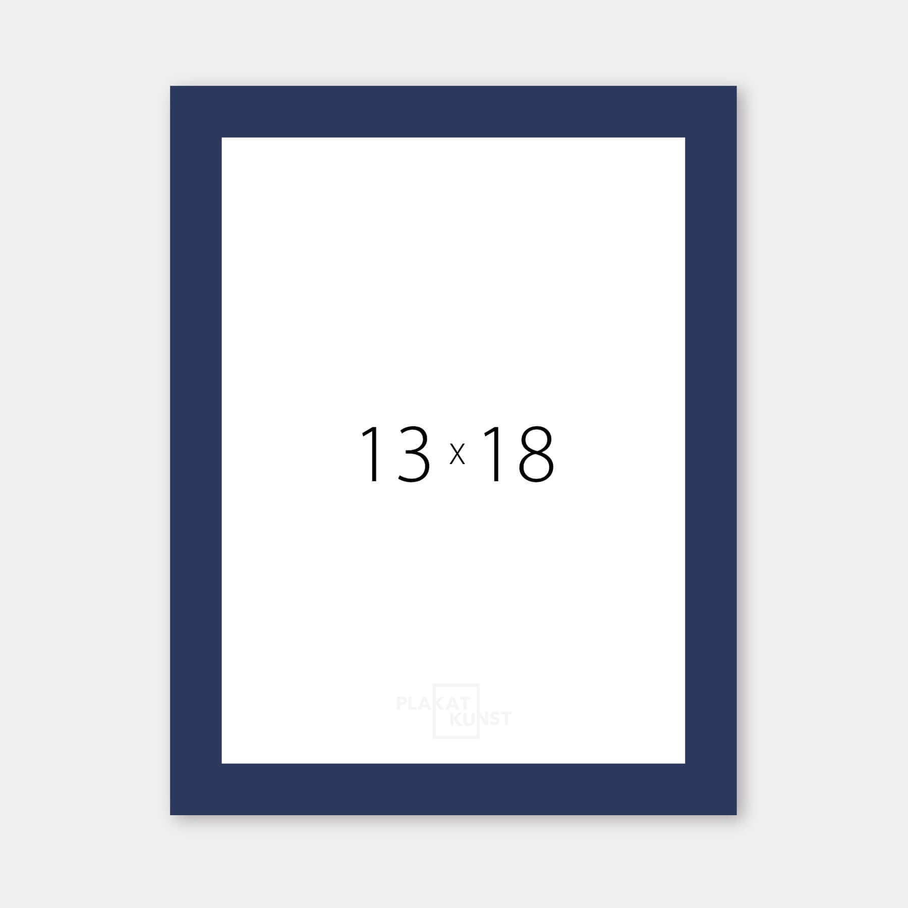 Dark blue matte wooden frame - Narrow (15 mm) - 13x18 cm