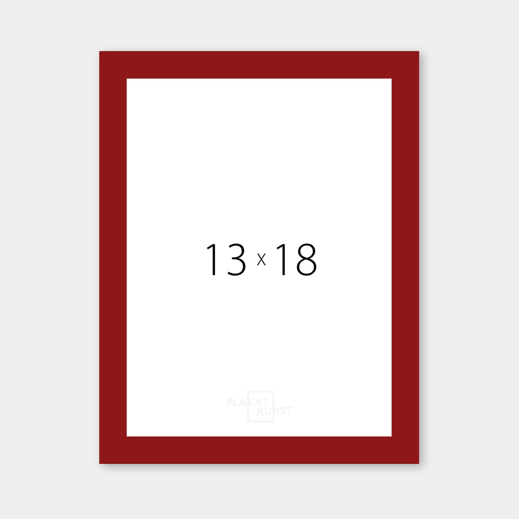 Dark red glossy wooden frame - Narrow (13 mm) - 13x18 cm