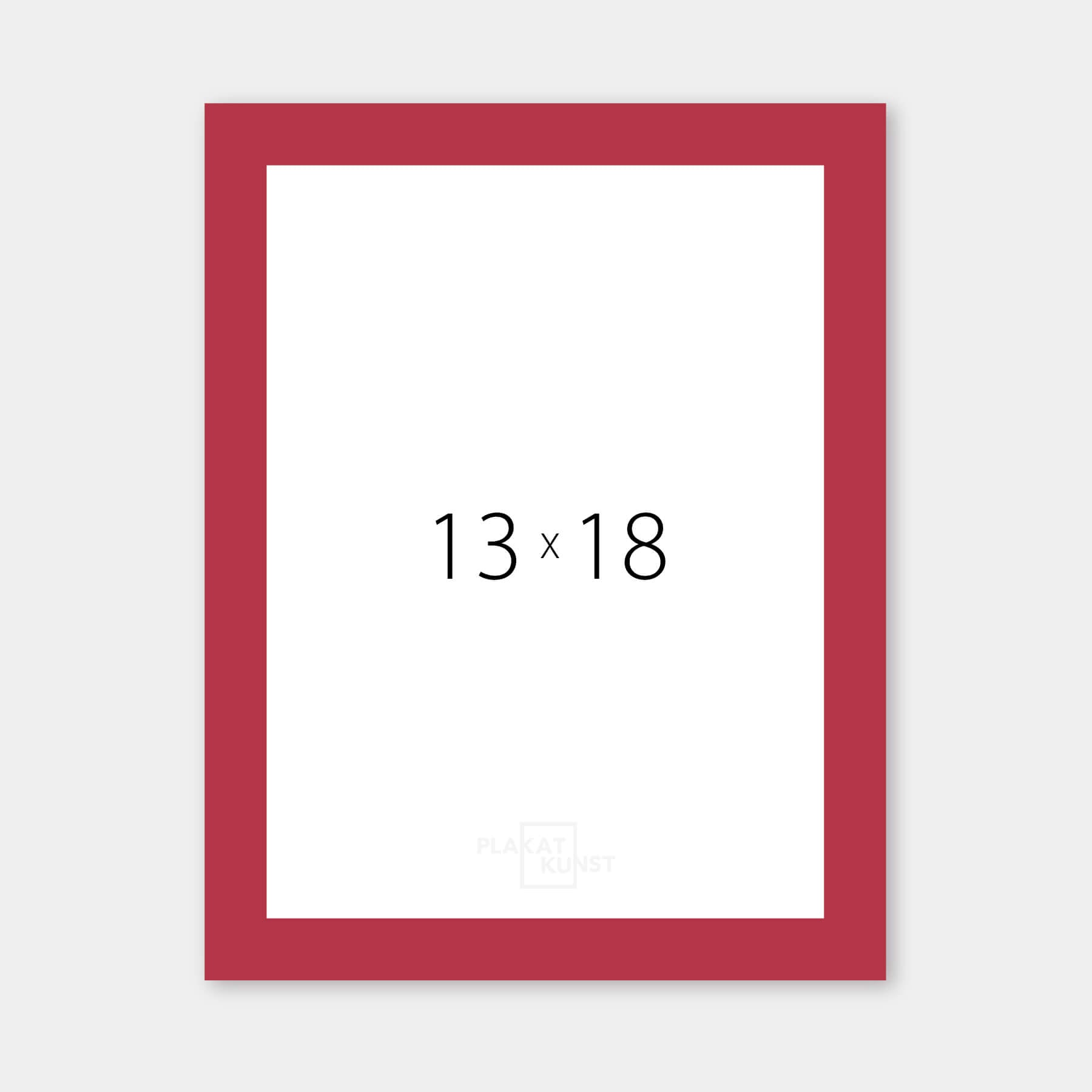 Dark red matte wooden frame - Narrow (15 mm) - 13x18 cm