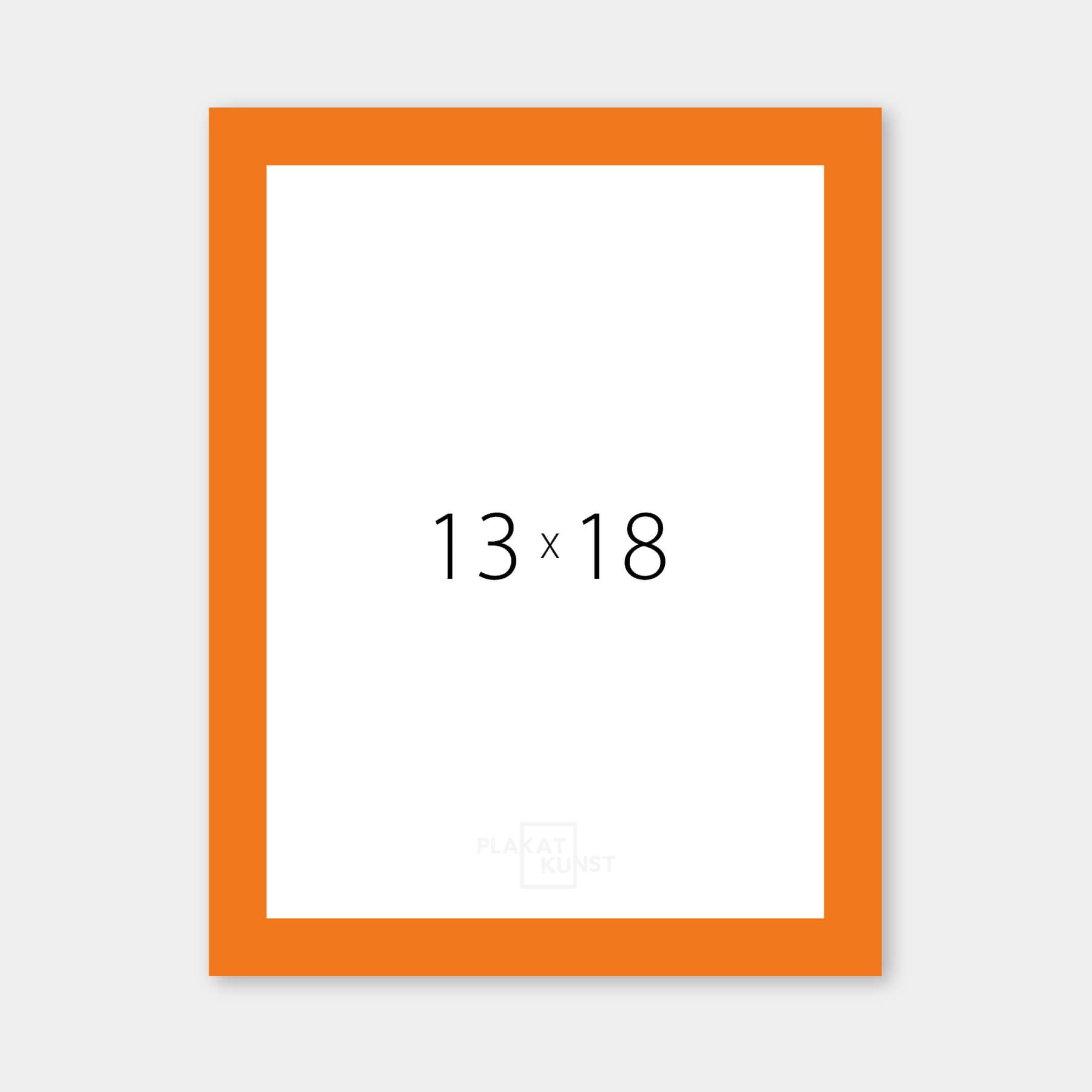 Orange glossy wooden frame - Narrow (13 mm) - 13x18 cm
