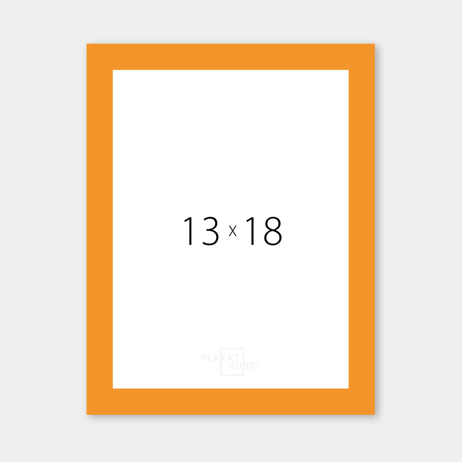 Orange matte wooden frame - Narrow (15 mm) - 13x18 cm