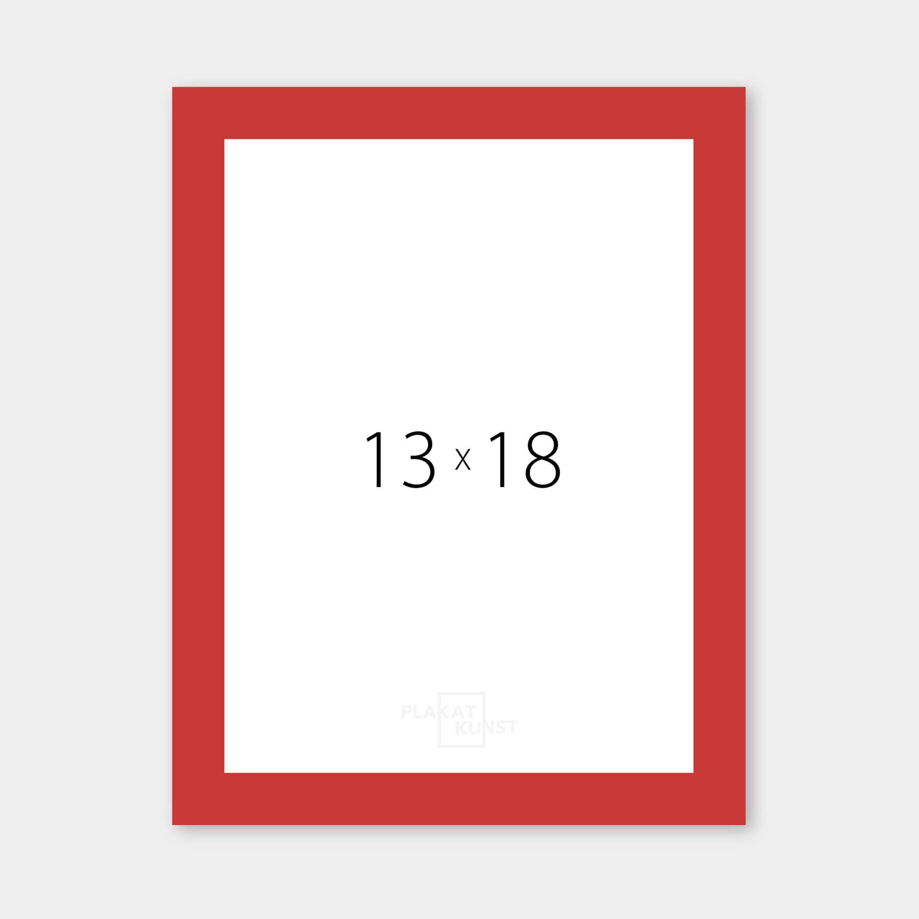 Red matte wooden frame - Narrow (15 mm) - 18x24 cm