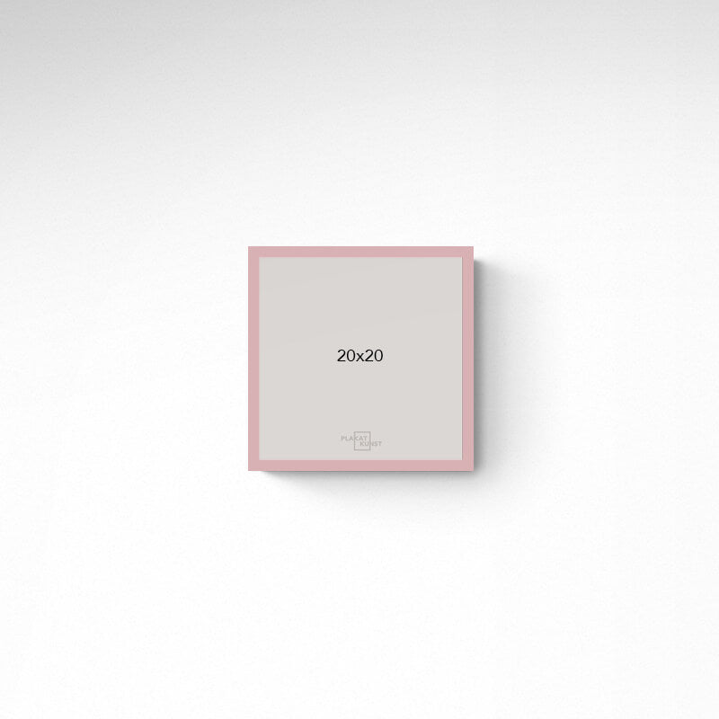 Pink matte wooden frame - Narrow (15 mm) - 20×20 cm