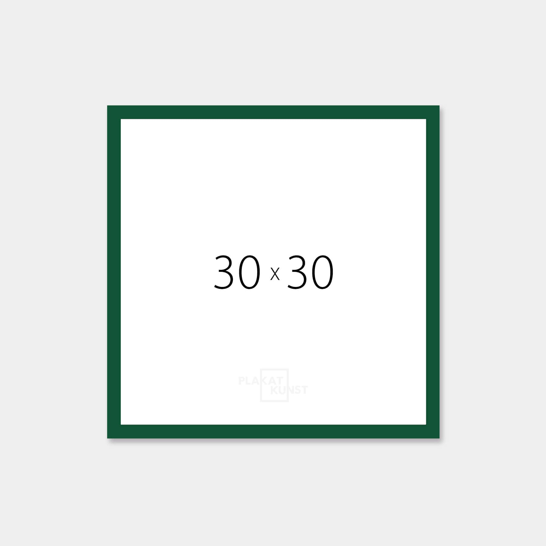 Dark green glossy wooden frame - Narrow (14 mm) - 30×30 cm