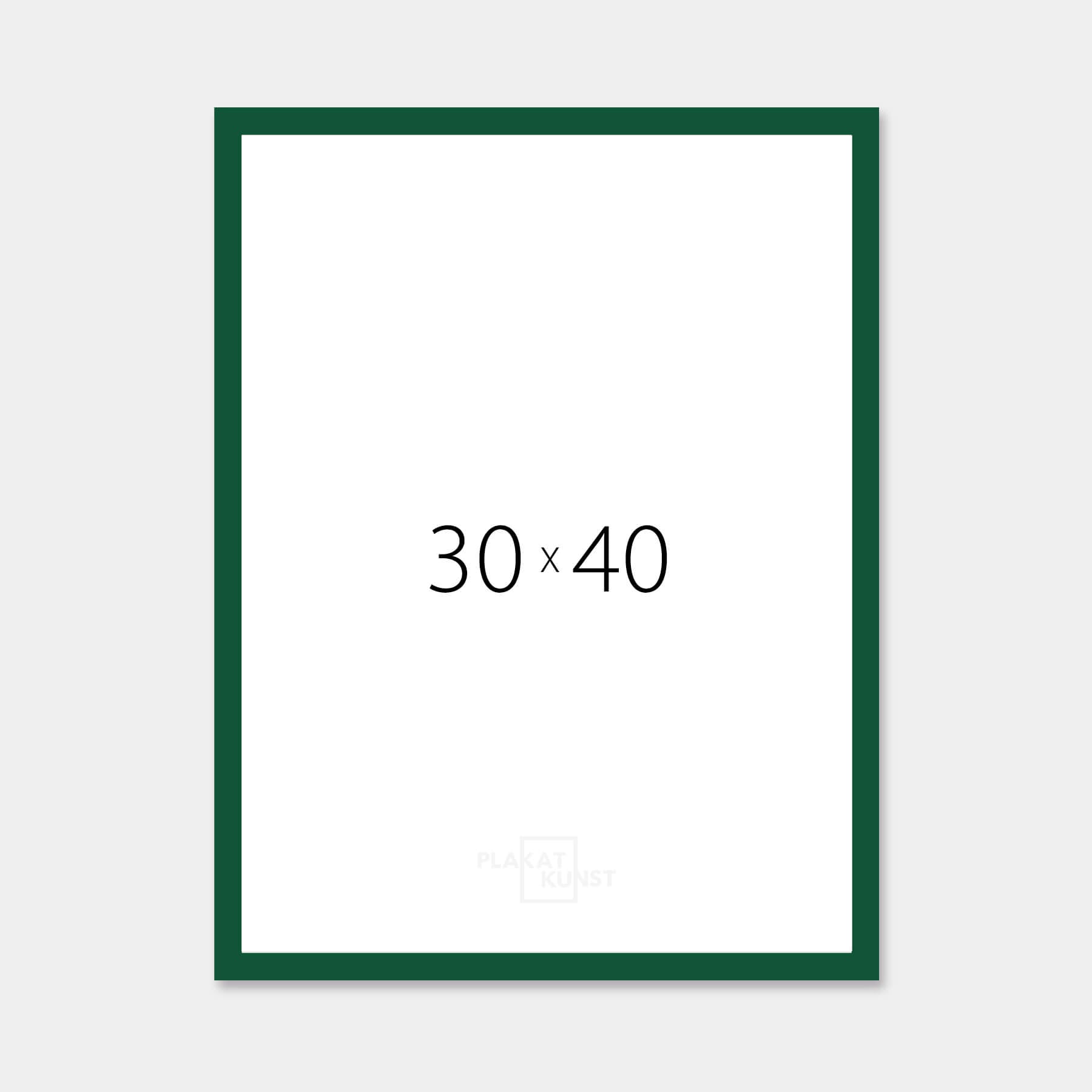 Dark green glossy wooden frame - Narrow (14 mm) - 30×40 cm