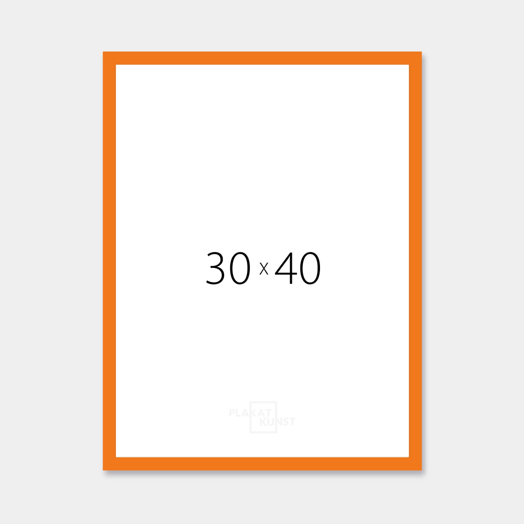 Orange glossy wooden frame - Narrow (14 mm) - 30×40 cm