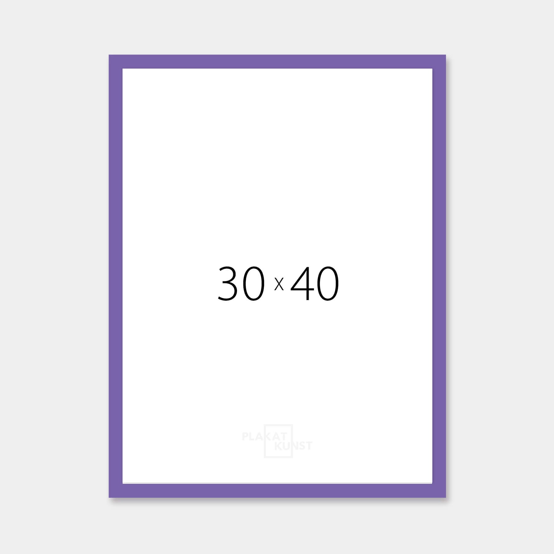 Purple glossy wooden frame - Narrow (14 mm) - 30×40 cm