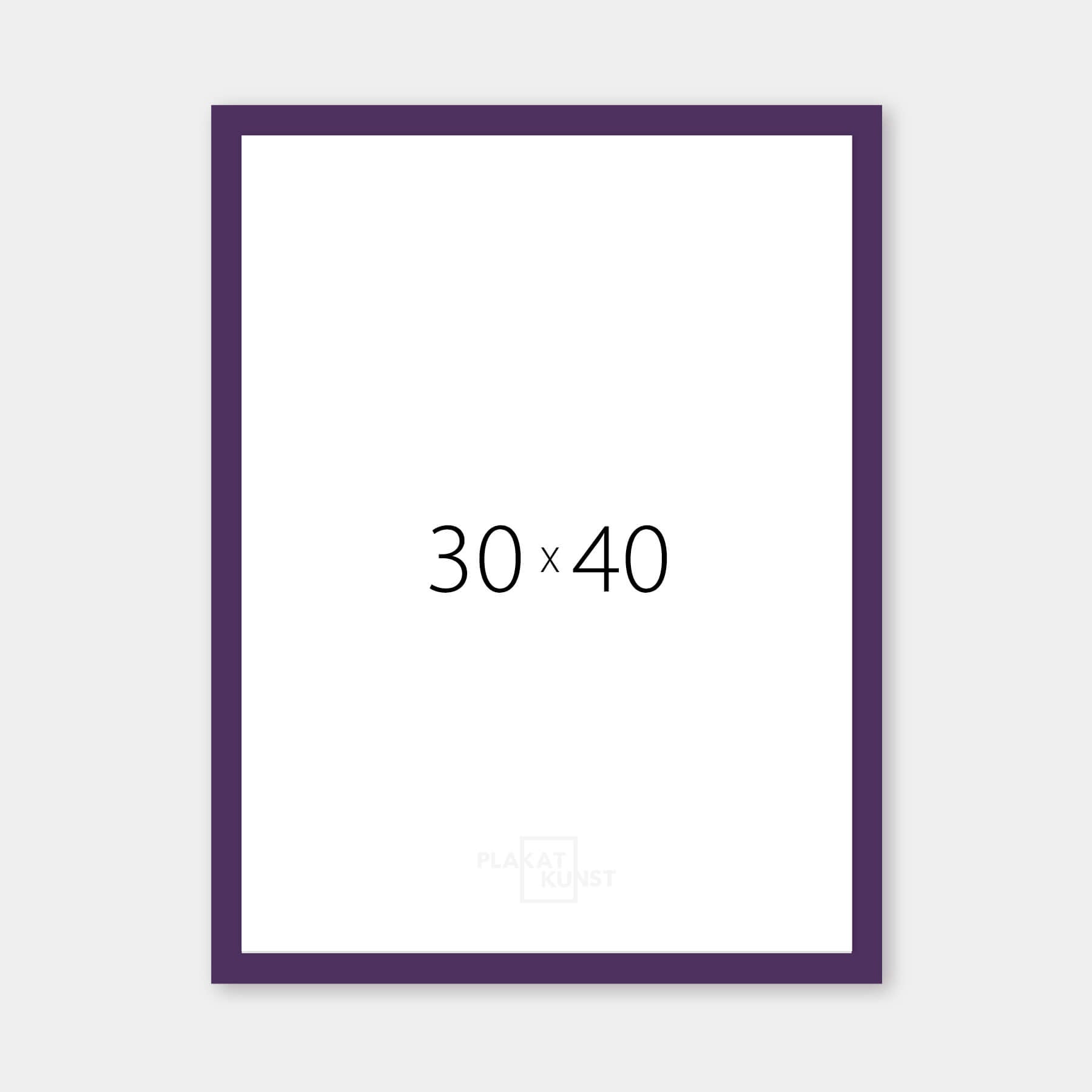 Purple matte wooden frame - Narrow (15 mm) - 30×40 cm