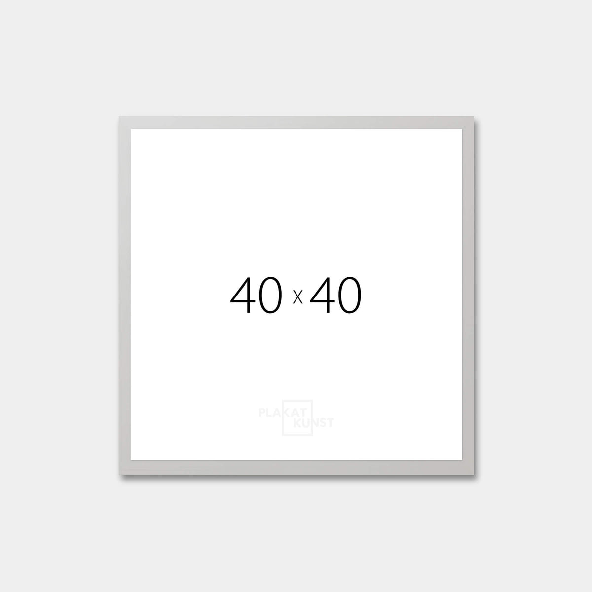 Silver 40x40 wooden picture frame - Narrow | PlakatKunst.com