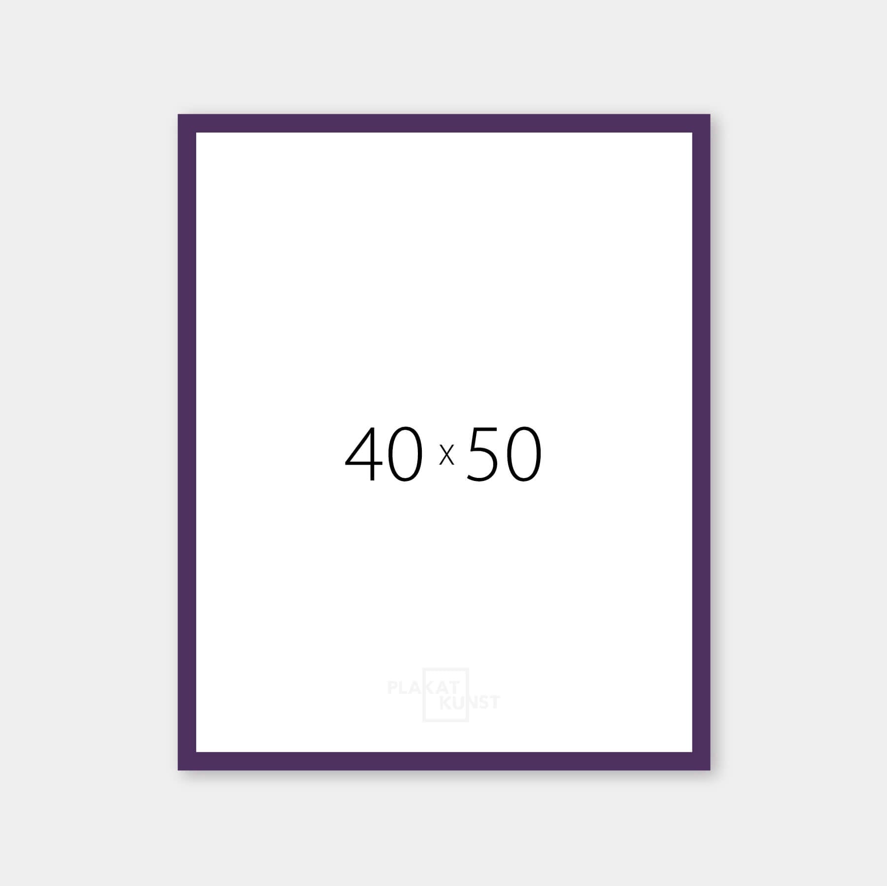 Purple matte wooden frame – Narrow (15 mm) – 40×50 cm