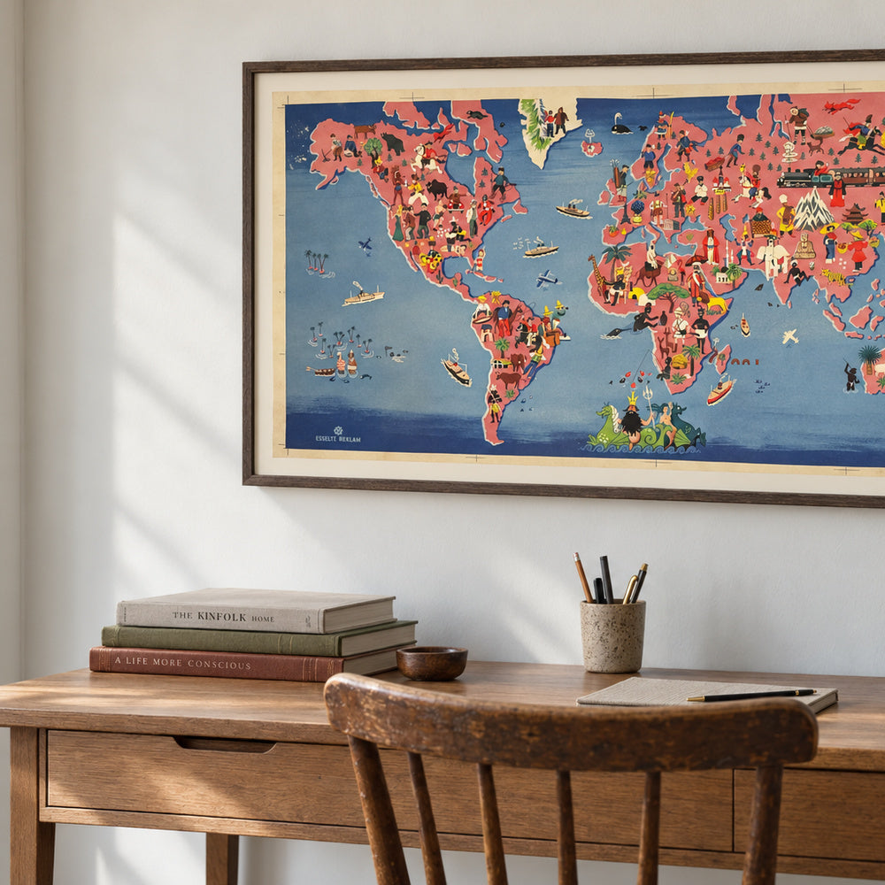 Illustrated world map