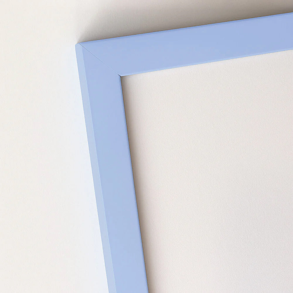 Light blue matte wooden frame - Narrow (15 mm)