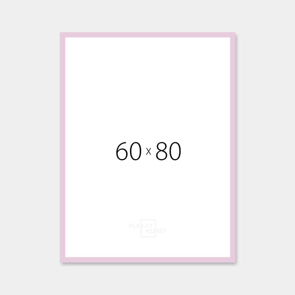 Pink matte wooden frame - Narrow (15 mm) - 60x80 cm